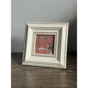 Vintage 3” x 3” White with Gold Trim Detail Frame